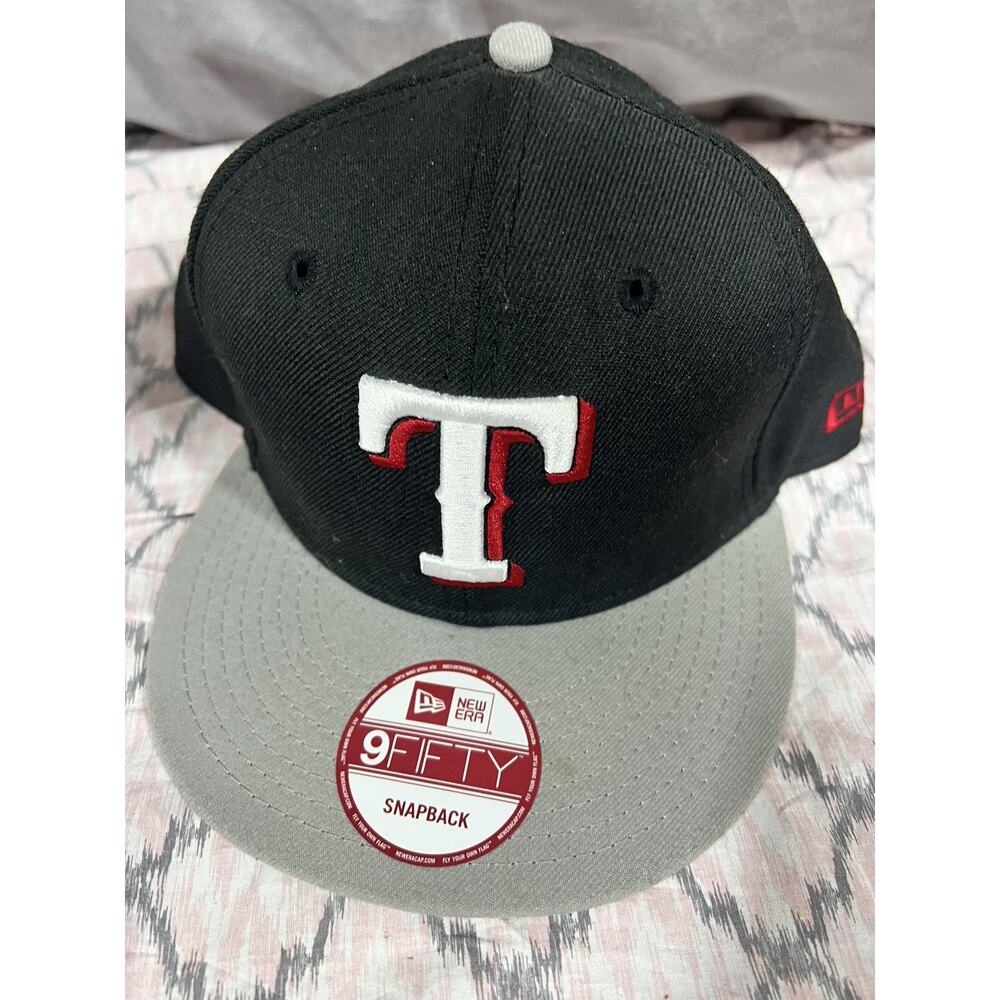 Vintage New Era Texas rangers black and grey colorblock MLB Baseball Wool ADJ